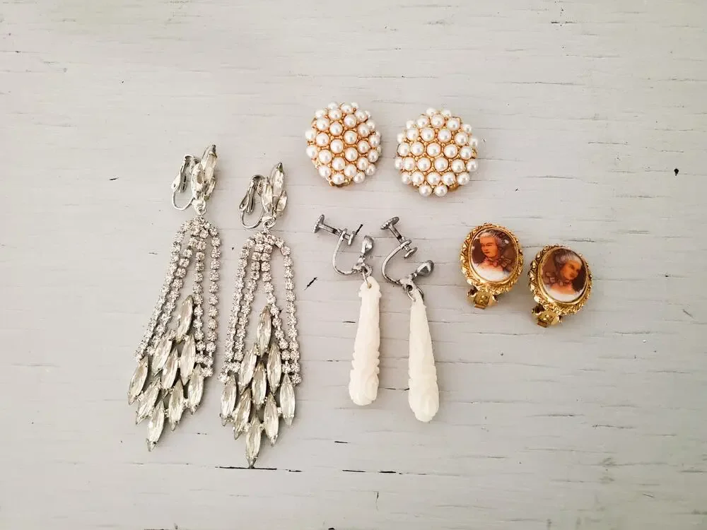 Lot of Classy Vintage Clip On Earrings